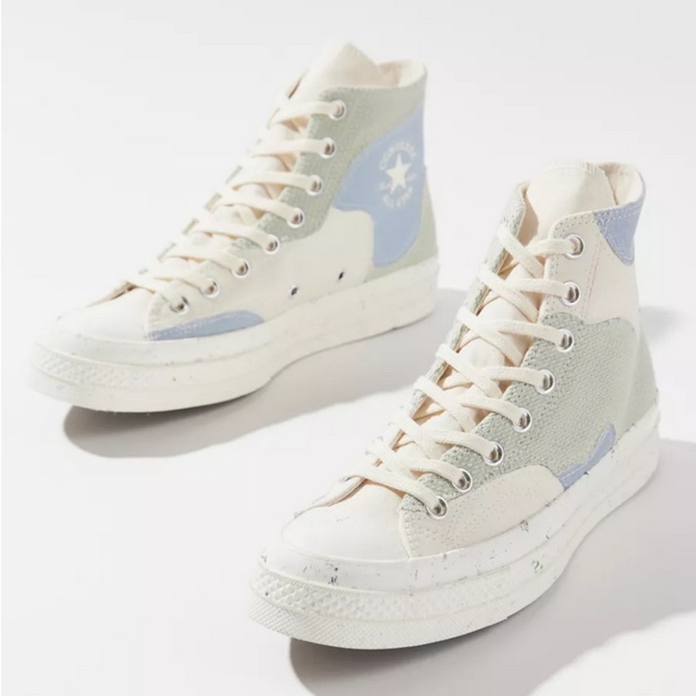 Converse Chuck 70 High Craft Mix Sneakers - Natural Summit Sage High Top Shoes - Picture 3 of 7